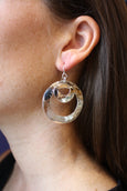 MM M1-1207 11 DOUBLE HAMMERED CIRCLE EARRINGS