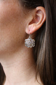 MM M1-2471 OXIDIZED FLOWER EARRINGS