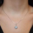 JD N65284BTP BLUE TOPAZ SQUARE NECKLACE