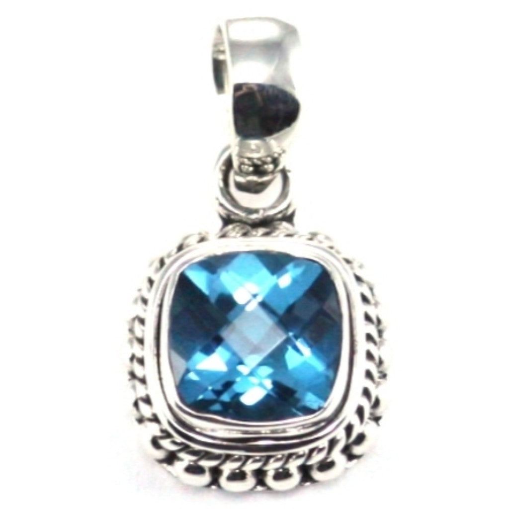 ID P001BT SMALL BLUE TOPAZ PENDANT