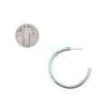 PY PBW21E072 LARGE TURQUOISE INLAY HOOPS
