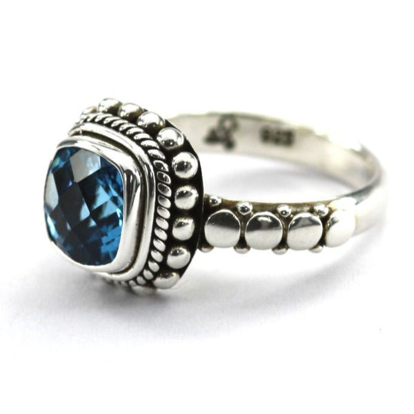 ID R002BT Bali Dot Blue Topaz Ring