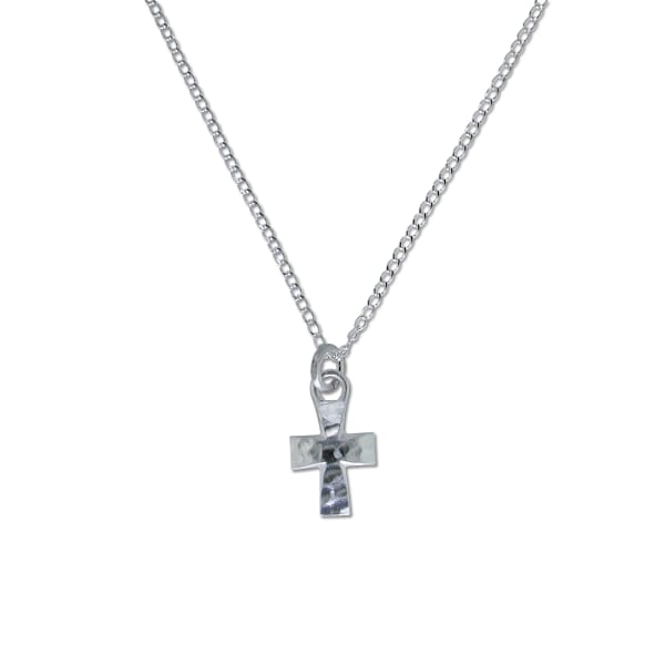 ZN X1619 SM HAMMERED CROSS NECKLACE