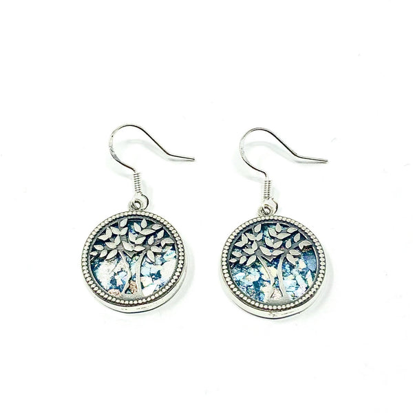 DSB E1314 ROMAN GLASS TREE OF LIFE EARRINGS