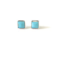 SP E171 SMALL SQUARE TURQUOISE STUDS
