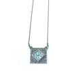 DSB P708 ROMAN GLASS SQUARE FILIGREE NECKLACE