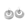 MM M1-1205 8 OPEN CIRCLE AND SMALL HAMMERED CIRCLE DROP EARRINGS