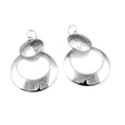 MM M1-1206 12 HAMMERED DOUBLE CIRCLE HALF OPEN EARRINGS