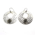 MM M1-1987 7 HAMMERED WITH SPIRAL CIRCLE EARRINGS