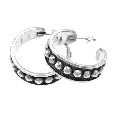 MM M1-2215 OXIDIZED BEADED HOOPS