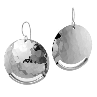 MM M1-2746 HAMMERED CUT OUT CIRCLE EARRINGS