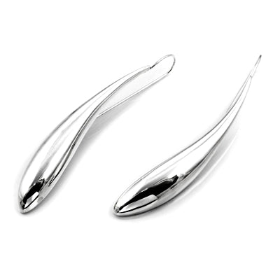 Long silver stick on sale earrings